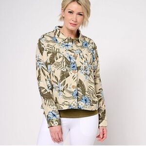 Denim&Co. Naturals Linen Blend Button Down Jacket/Blazer Size 1X